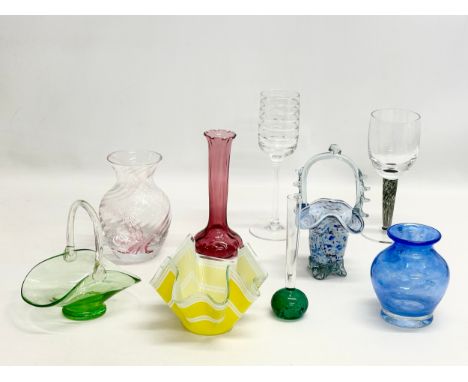A collection of Mid Century glassware. Including Tweedsmuir, Chance, Caithness etc.