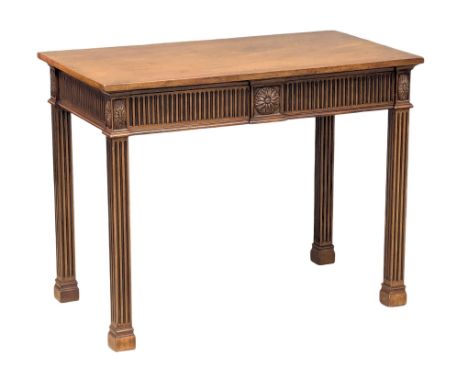 A Mid 19th Century Hepplewhite style mahogany console table with 2 drawers. Circa 1850-1880. 99.5x55.6x76.5cm
