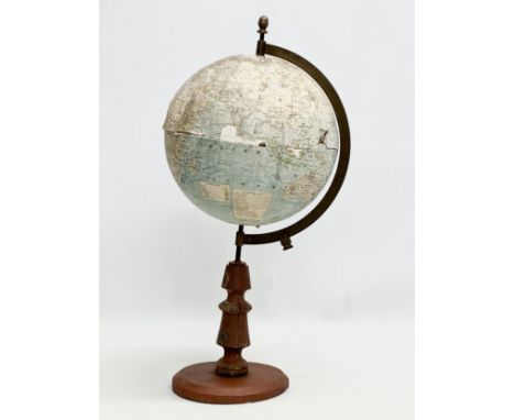 An Early 20th Century Terrestrial Globe. Made in France. 54cm