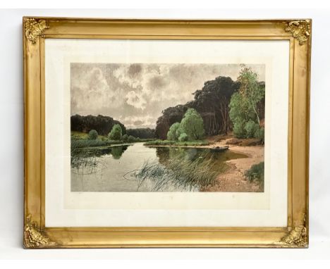 A large Early 20th Century gilt framed print. K. Muller Kurzwelly. 108x87cm.