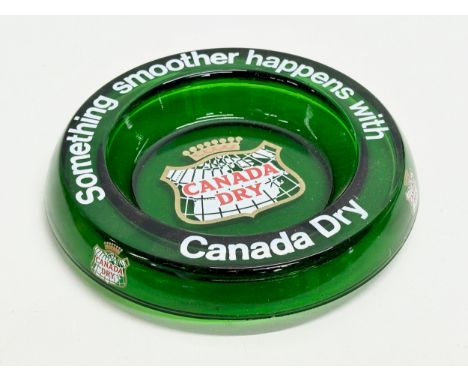 A Canada Dry Bristol Green glass ashtray. 19.5cm.