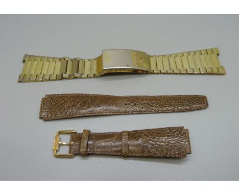 A Rado watch bracelet, a/f, and a Rado leather watch strap 