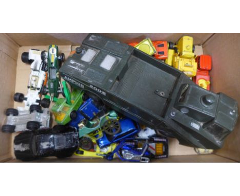 A collection of model vehicles, Corgi, Matchbox, etc., playworn 