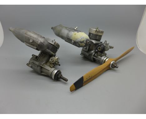 A Thunder Tiger GP42 model aeroplane/airplane engine and a TS46 model aeroplane/airplane engine 