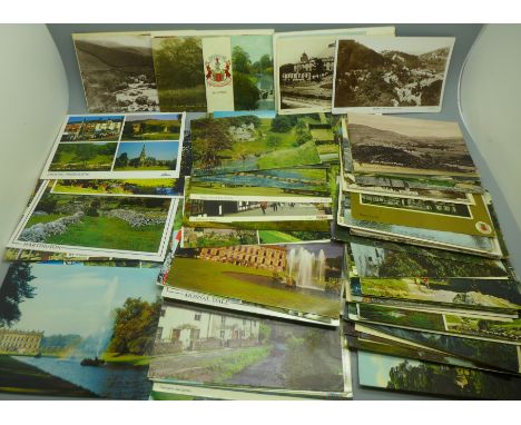 Postcards: 90 Derbyshire postcards, vintage to modern 