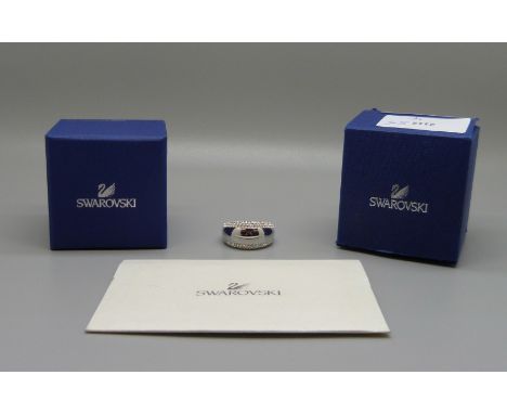 A large Swarovski ring, P, with box 