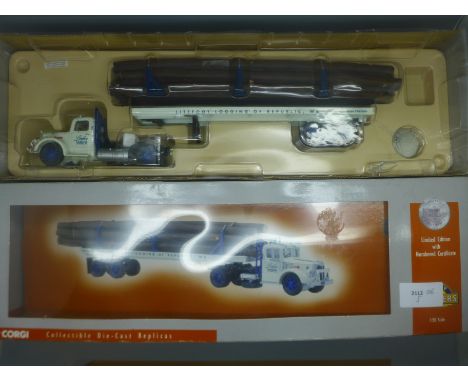 A Corgi Premier models 1:50 scale Mack LJ Logger model vehicle, boxed 