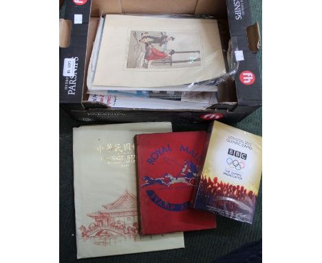 Collection of stamps, sporting prints, and Olympic memorabilia&nbsp;