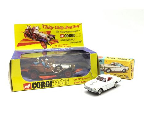 Corgi - Chitty Chitty Bang Bang with Caractacus Potts, Truly Scrumptious, Jeremy and Jemima figures; and The 'Saints' car Vol