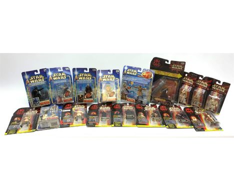 Star Wars - Episode 1 eleven Hasbro action figures, ten with CommTech chip, including two x Obi-Wan Kenobi, Battle Droid, Ana