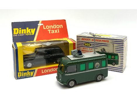 Dinky - B.B.C. T.V. Roving Eye Vehicle No.968; and London Taxi No.284, both boxed (2)Click here to view further images, condi