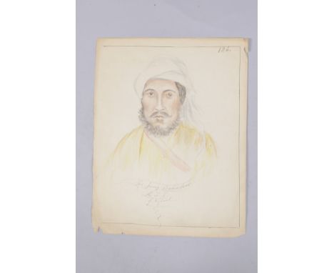 A WATERCOLOUR PORTRAIT ON PAPER, depicting Sir Jung Bahadur K.L.L. of Nepal, the verso inscribed and dated March 25 1876, 32.