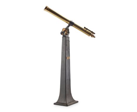 4-INCH REFRACTING BRASS TELESCOPE, BY JOHN A. BRASHEAR CO. LTD., PITTSBURGH CIRCA 1890 marked JOHN A. BRASHEAR CO. LTD./ PITT