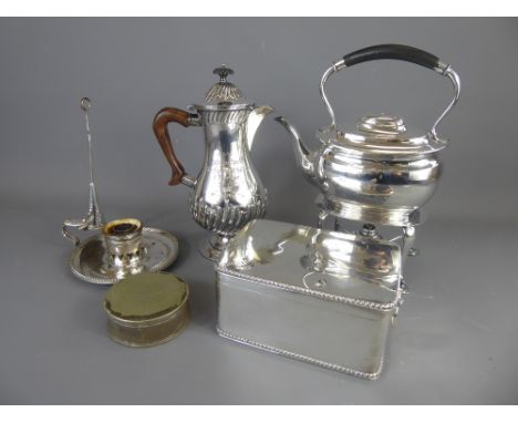 Miscellaneous Silver Plate, including coffee pot, tea pot (loose lid top), a Goldsmiths & Silversmiths Company, 112 Regents S