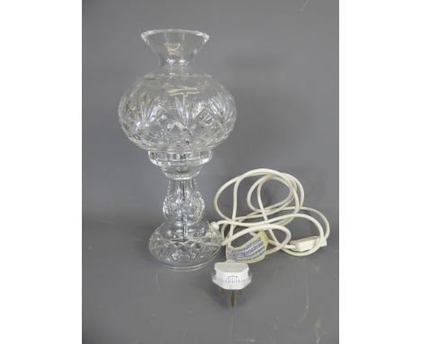 A Waterford Crystal Cut-Glass Table Lamp, approx 33 cms.