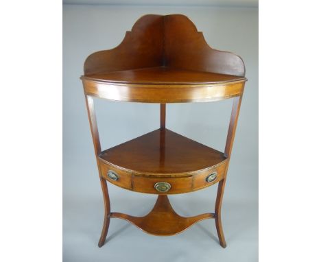 A Georgian Mahogany Wash Stand, single drawer with shelf below, approx 37 x 57 x 102 cms.