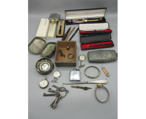 Ingersoll bullseye pocket watch, a vintage ladies Timex fob watch, a yellow metal Accurist ladies wristwatch, other watches a