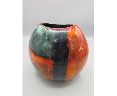 Poole Pottery small purse vase in the Delphis style, complete with original box, H20cmShipping £38.00 plus vat (UK Only)