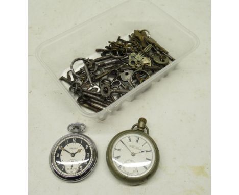 American Waltham Watch Co., Fahys Oresilver keyless pocket watch, signed white enamel Roman dial with subsidiary seconds, sig