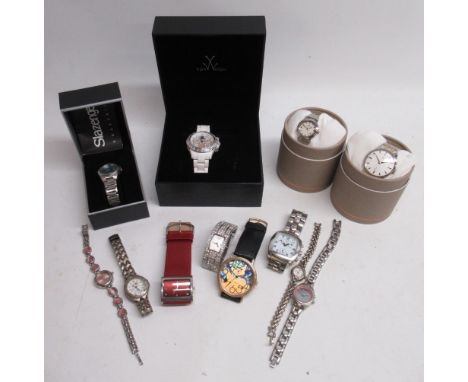 Radley London stainless steel and gold plated quartz wristwatch, signed silver dial with baton indices and subsidiary seconds