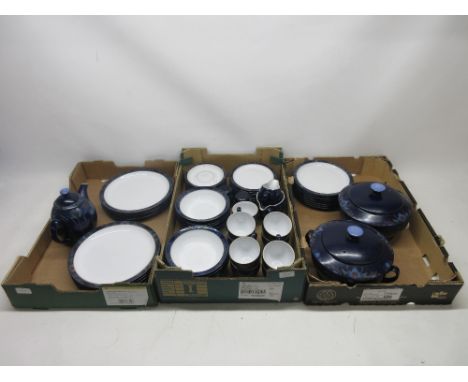 Assortment of Denby dinnerware, comprising eight cups with saucers, eight small plates, eight medium plates, eight large plat