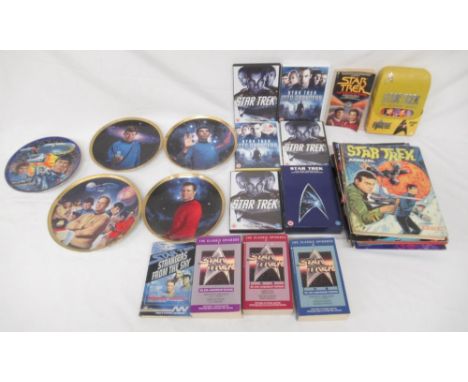Star Trek - mixed collection of Star Trek books, DVDs and 5 platesShipping £38.00 plus vat (UK Only)