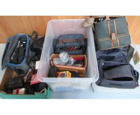 Assorted cameras and camera equipment, incl. Pentax P50; Sanyo stereo VM -EX280P, with carry case; Yashica FX-D Quartz, with 