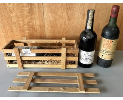Taylors 1976 vintage port; Warre's 1985 vintage port; and 1982 Chateau Macquin St Georges, all 75cl (3)Shipping POA https://w