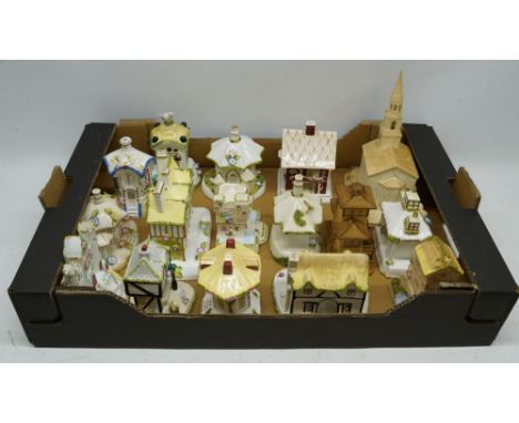 Collection of Coalport houses to include Park Lodge, the umbrella house, Mulberry hall, the jolly house, dove cote, the clock