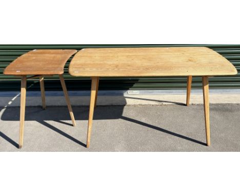 Ercol dining table and extension, blonde/light finish, W136cm W45cm H71cm D70cm (2)Shipping POA https://www.bradleys.ltd/quot