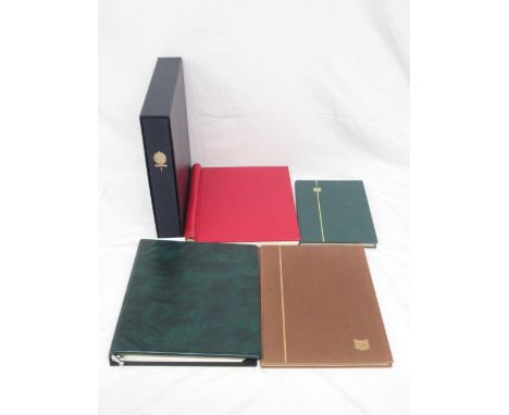 Stanley Gibbons Great Britain Vol. I folder w/slip-case partially filled, green folder cont. 66 Penny Reds and other stamps, 