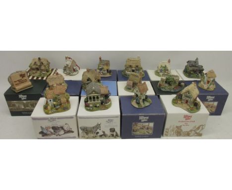 Collection of fifteen Lilliput Lane cottages to include Petticoat Cottage, The Chocolate Box, Kiln Cottage, The Toy box, Robi