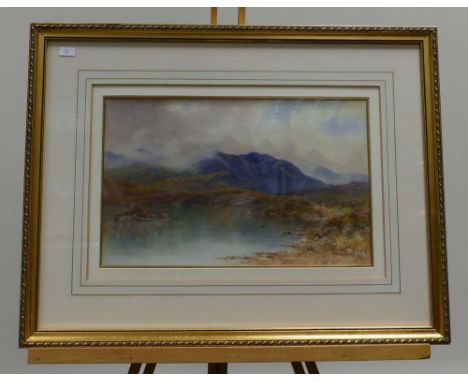 William R Hoyles, 19th Century watercolour, Mountain Tarn above Llanwrst, in later gilt frame (painting size 24.5 x 39.5cm).