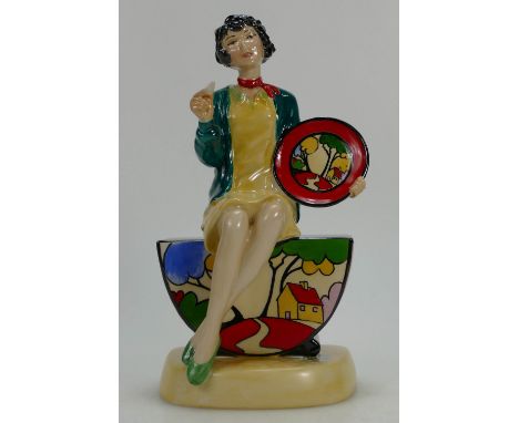 Kevin Francis Peggy Davies figure Clarice Cliff "The Artisan" in yellow and red colour way