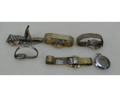 A collection of wristwatches including gents Mowbre, Timex, Ravel, Citizen, Timex pocket watch and ladies tissot wristwatch (