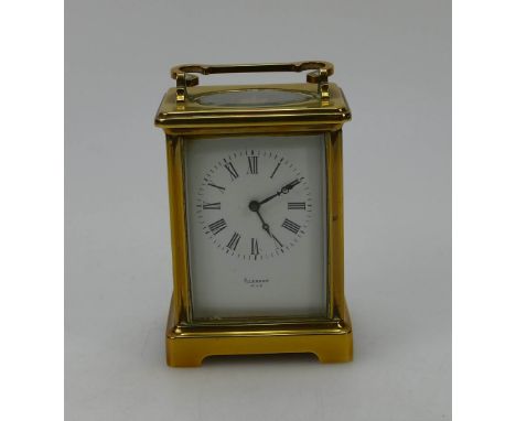 Early 20th Century brass carriage clock by Clanert Paris, height 11cm.