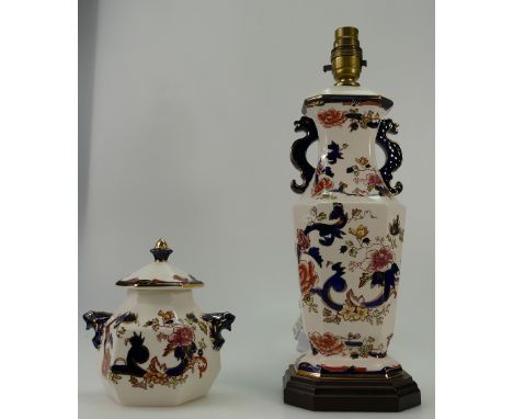 Masons Mandalay dragon table lamp and small lidded box (2) (height of tallest 35cm)