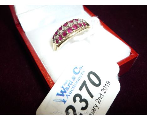 A 9ct ruby and diamond Ring.