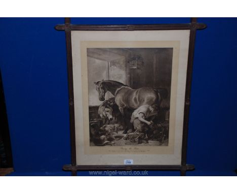 A framed and mounted Print entitled ''Shoeing the Mare''