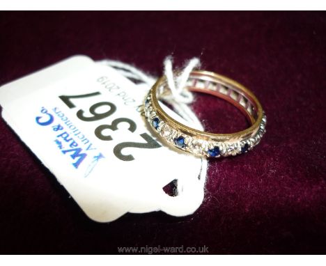 A 9ct gold sapphire and diamond eternity Ring.