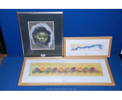 A framed coloured Charcoal Drawing of an aboriginal child, signed D. Popp, 2006, a Limited Edition (490/1000) print by Irene 
