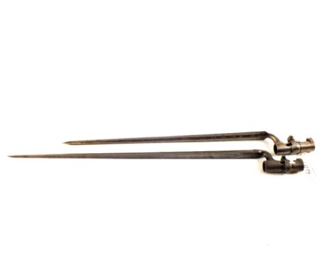 A Martini Henry model 1876 socket bayonet with an Austria model 1814 socket bayonet (no scabbards)