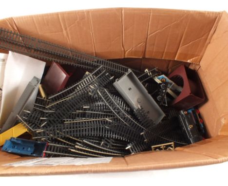 Various model railway track and accessories including Lima and Hornby locos