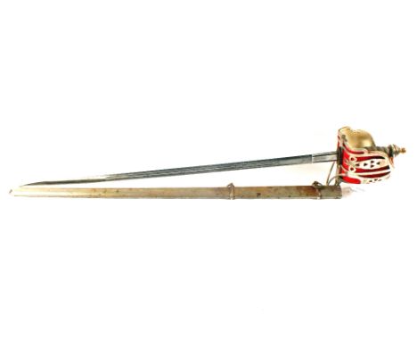 An Edward WII Royal Scots basket hilted broadsword with scabbard