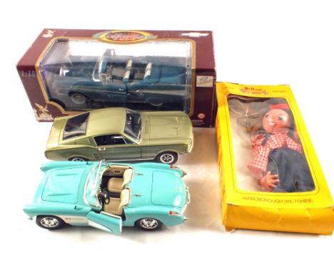 A boxed Pelham puppet JC4 Father, Burago and other models