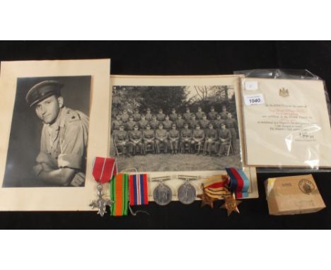 WWII MBE Mid Officers group of five with MBE 1939-45 Star, Africa Star, Defence and War medal with Mid original, Mid certific