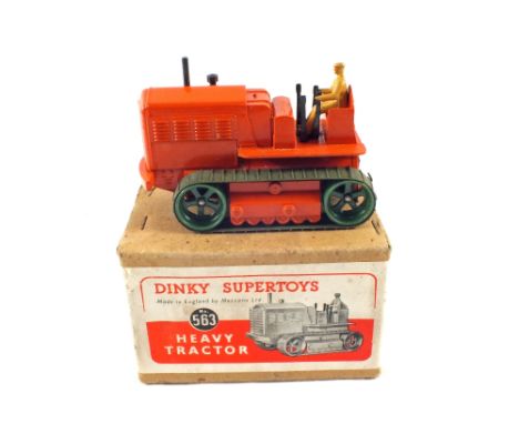 A boxed Dinky 563 heavy tractor with orange body