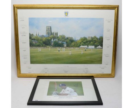 Michael Tate - 'The Season Begins', Durham County Cricket Club print, limited edition no. 287/500, mounted and signed by the 