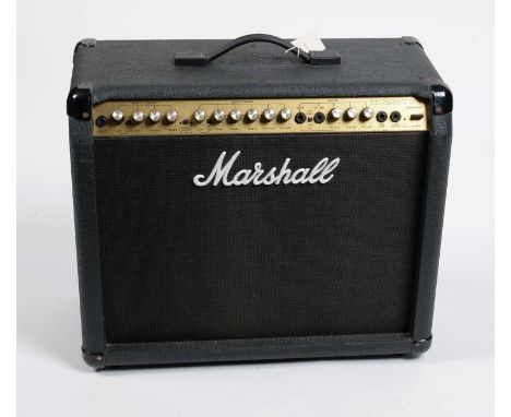 A Marshall Valvestate 8080 80 watt guitar amplifier, with normal and boost channels, master controls, footswitch and power ca