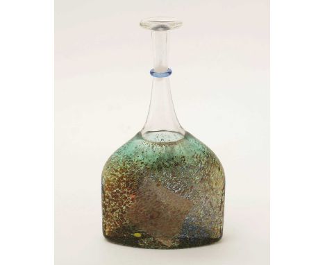 Bertil Vallien for Kosta Boda. A Swedish art glass 'Satellite' vase, circa 1990, of arrow form, with multi-coloured inclusion